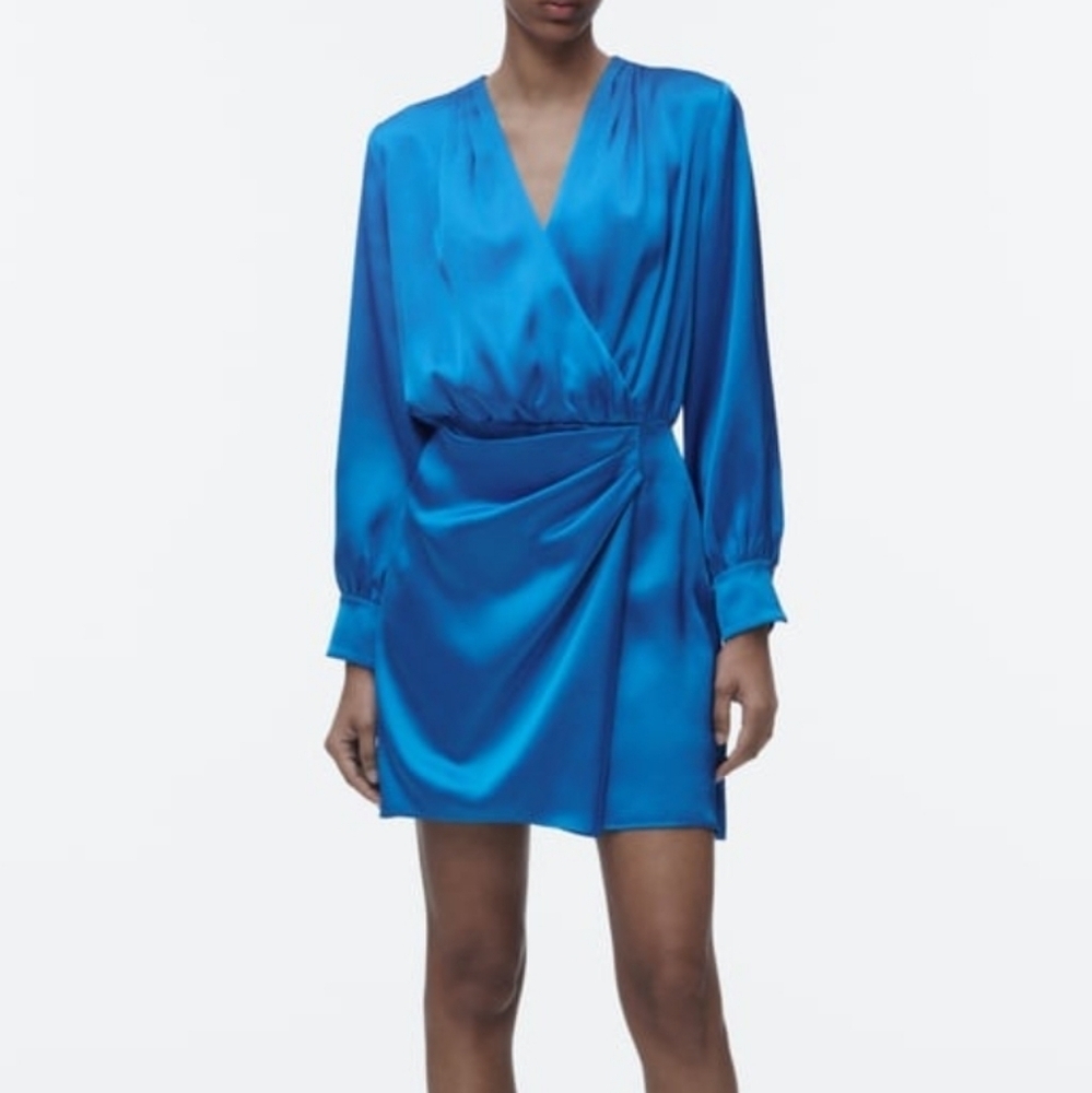 Zara Blue Long Sleeve Dress